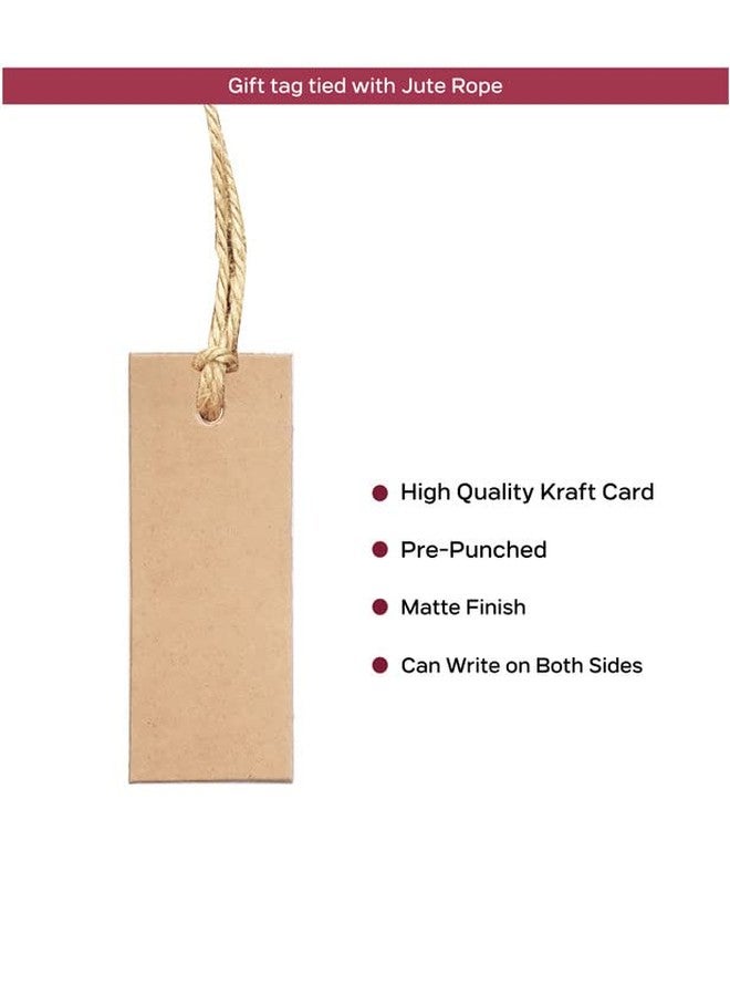 TOWNBUS Small Craft Paper Tags for Gifts, Product Packaging pre-Tied with Jute Rope D4 (100 nos) - Image 4